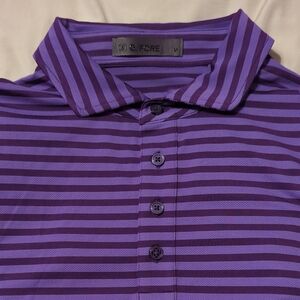 G/FORE Purple Polo Shirt Classic Striped Design